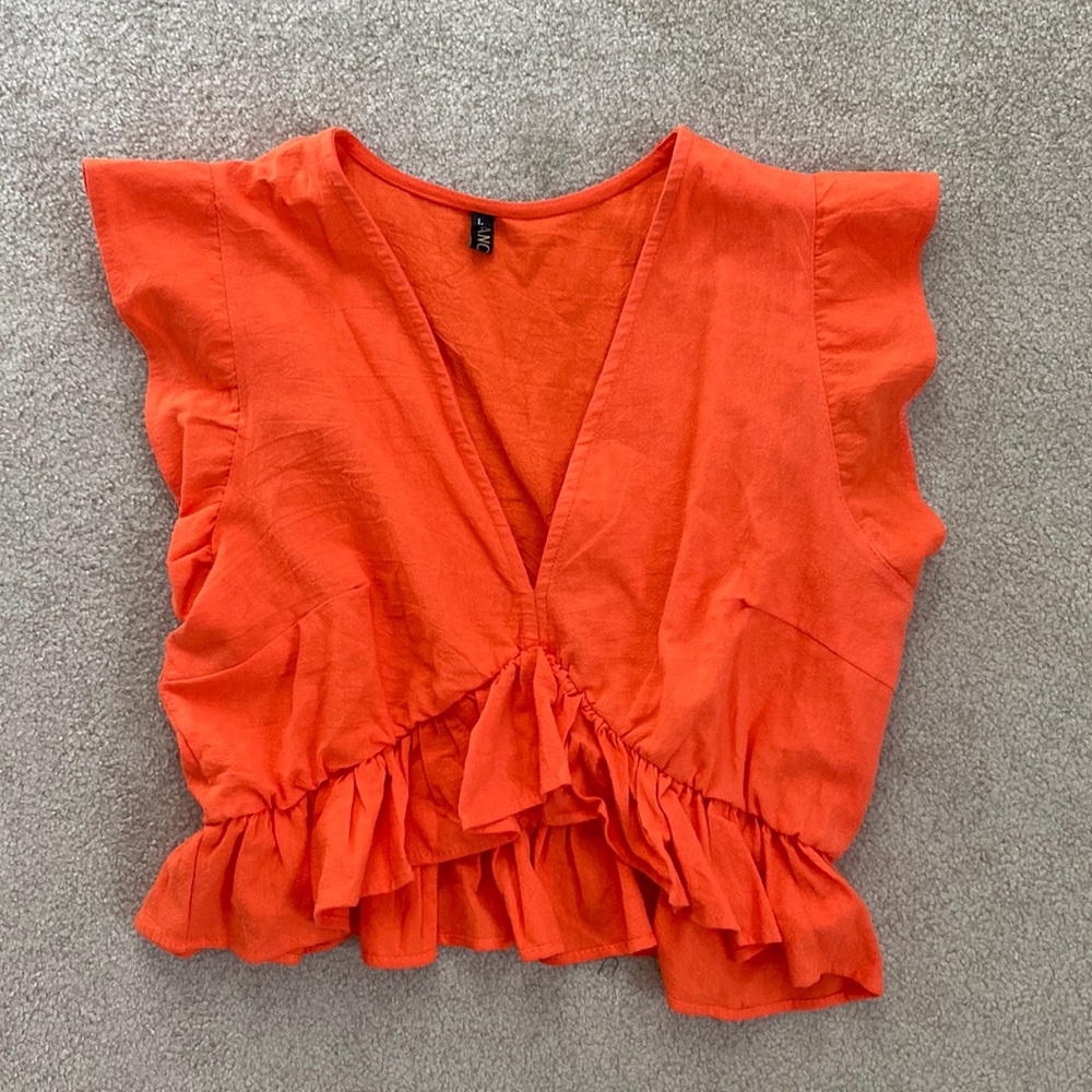 Orange Linen Tank Top